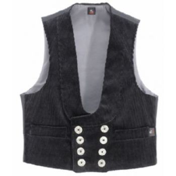 Trenkercord Weste schwarz